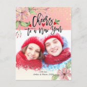 新しい年の季節の挨拶写真におめでとう シーズンポストカード (正面)