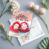 新しい年の季節の挨拶写真におめでとう シーズンポストカード