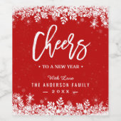 新しい年の雪の結晶 DIY カラーおめでとう ワインラベル (シングルラベル)