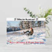 新しい年へのすべり込み ホリデーカード (スタンド正面)