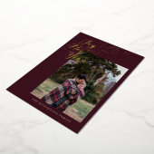 新しい年への喜び | 家族写真 エレガントなスクリプト 箔シーズンカード (回転した状態)