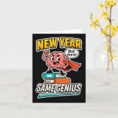 新しい年も同じ天才の自信あふれるバックトゥスクールムード カード (黄色い花)