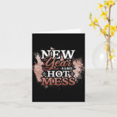 新しい年も変わらず大混乱 おめでとう新しい年 カード (黄色い花)