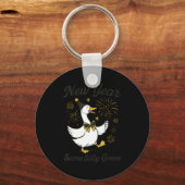 新しい年も相変わらずのバカガチョウ大晦日パーティーファイヤー キーホルダー (正面)