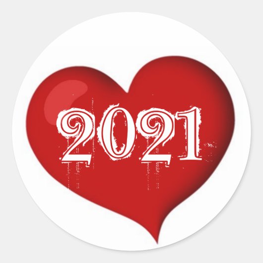 新しい年をカスタマイズ可能 ラウンドシール (正面)