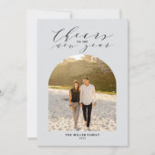 新しい年を祝うグレイの写真によるグリーティング シーズンカード (正面)