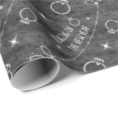 新しい年を祝うライトのパターンエンゲージメント ラッピングペーパー (ロールコーナー)