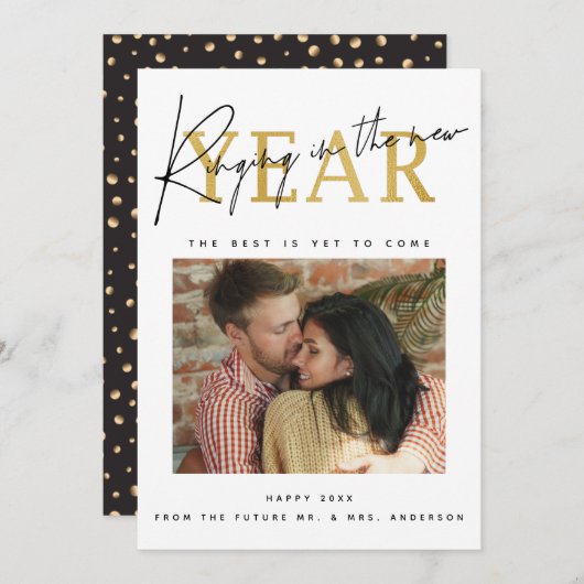 新しい年を祝う写真 シーズンカード (正面/裏面)