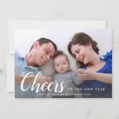 新しい年を祝う家族の写真を使ったカスタムグリーティングカード シーズンカード (正面)
