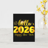 新しい年を祝おう！ 2026年新年パーティー カード (黄色い花)