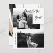 新しい年を祝って 2つの写真です シーズンポストカード (正面/裏面)