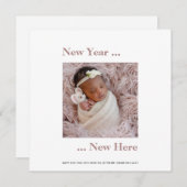 新しい年新しいここ フォト 2024 ピンクの誕生発表 (正面/裏面)