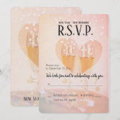 新しい年新しいスタート/新年 結婚式/ご出席のお返事 招待状 (正面/裏面)