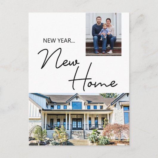 新しい年新しい家家族の習慣写真と家 ポストカード (正面)