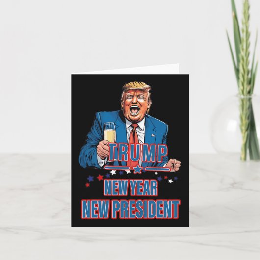 新しい年 新しい大統領 面白い トランプ 2025 アメリカを取り戻せ カード (正面)