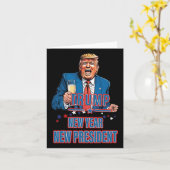 新しい年 新しい大統領 面白い トランプ 2025 アメリカを取り戻せ カード (黄色い花)