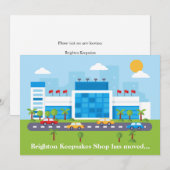 新しい店舗のご案内 かわいいショッピングモールへの移転のお知らせ 案内状 (正面/裏面)