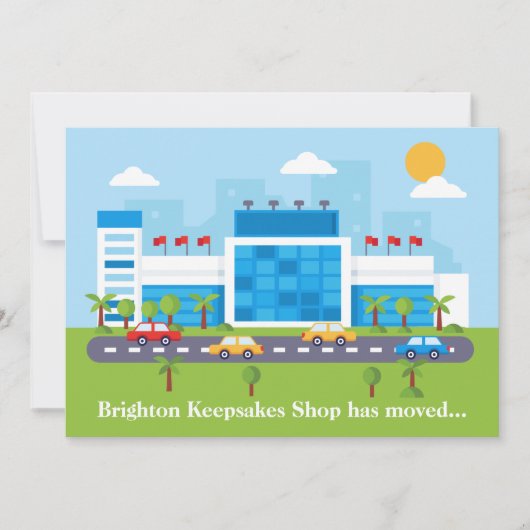 新しい店舗のご案内 かわいいショッピングモール 店舗移転のお知らせ 案内状 (正面)