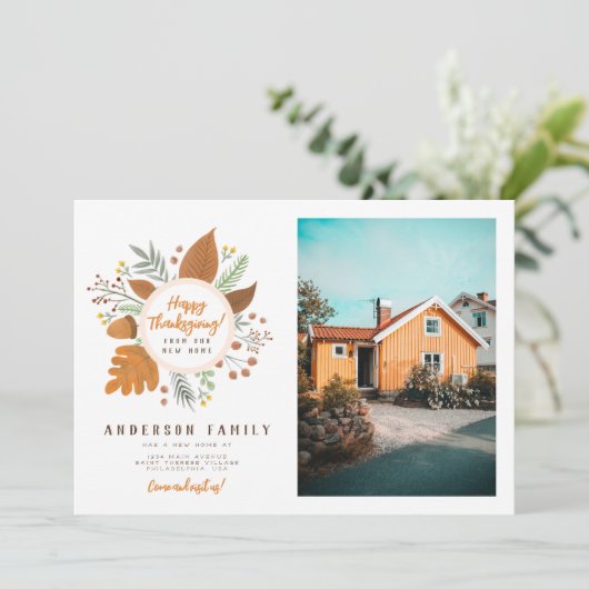 新しい引っ越しからの感謝祭を楽しむ 招待状 (スタンド正面)