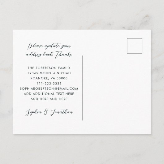 新しい引っ越しからの感謝祭を楽しむ 案内ポストカード (裏面)