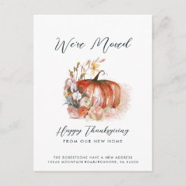 新しい引っ越しからの感謝祭を楽しむ 案内ポストカード