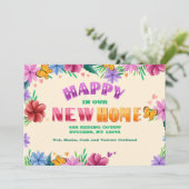 新しい引っ越しのお知らせに喜ぶ 招待状 (スタンド正面)