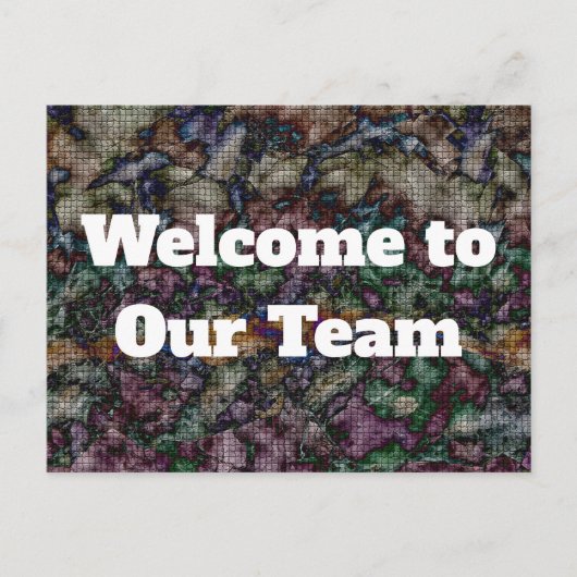 新しい従業員のカラフル渦巻きタイル状ビジネスへようこそ ポストカード (正面)