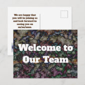 新しい従業員のカラフル渦巻きタイル状ビジネスへようこそ ポストカード (正面/裏面)