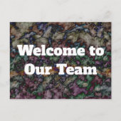 新しい従業員のカラフル渦巻きタイル状ビジネスへようこそ ポストカード (正面)