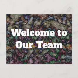 新しい従業員のカラフル渦巻きタイル状ビジネスへようこそ ポストカード