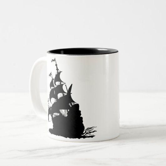 新しい微風の前のWindshipのくねり ツートーンマグカップ (正面左)