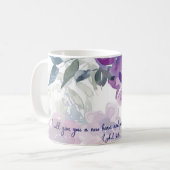 新しい心、新しい霊。 水彩の花のキリスト教 コーヒーマグカップ (正面左)