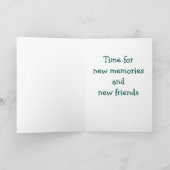 新しい思い出の時/新しい友人と新しいホームおめでとう カード (内部)
