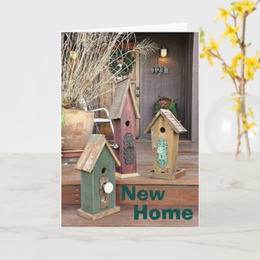 新しい思い出の時/新しい友人と新しいホームおめでとう カード (黄色い花)