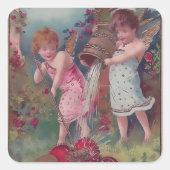 新しい恋とハート スクエアシール (正面)