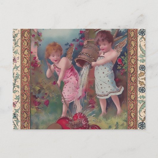 新しい恋とハート ポストカード (正面)