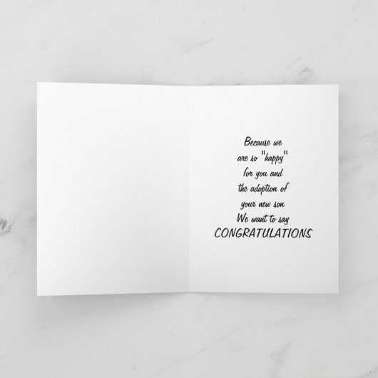 新しい息子の「養子縁組」 カード (内部)