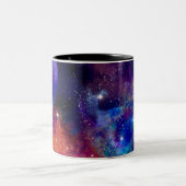 新しい惑星と色鮮やか付き銀河系 ツートーンマグカップ (中央)