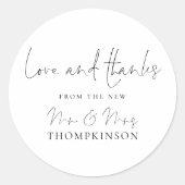 新しい愛と妻の手書き感謝していスクリプト ラウンドシール (正面)