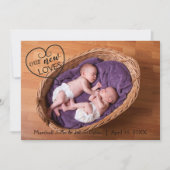 新しい愛の双子 – 誕生のお知らせ 案内状 (正面)