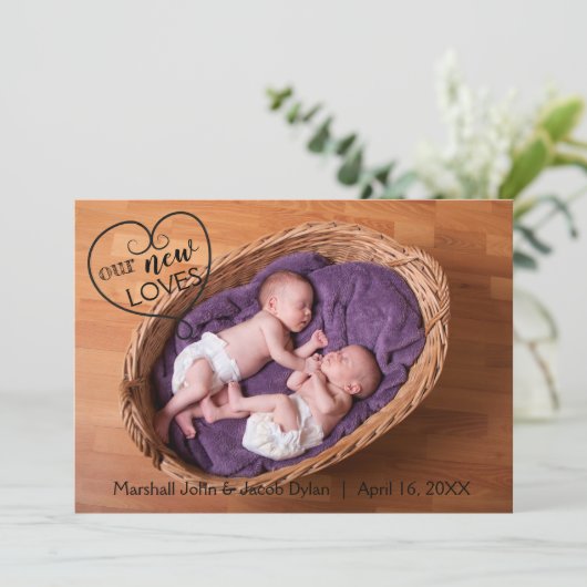 新しい愛の双子 – 誕生のお知らせ 案内状 (スタンド正面)