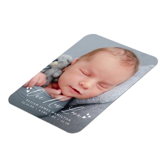 新しい愛の誕生お知らせ写真 マグネット (左側)