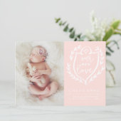 新しい愛の誕生の発表//ピンクと白 案内状 (スタンド正面)