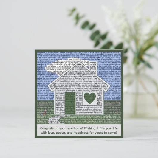新しい感動的ホームのタイポグラフィとおめでとう (スタンド正面)