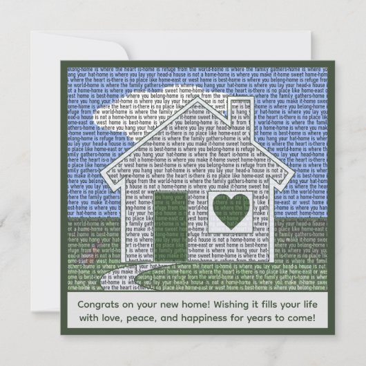 新しい感動的ホームのタイポグラフィとおめでとう (正面)