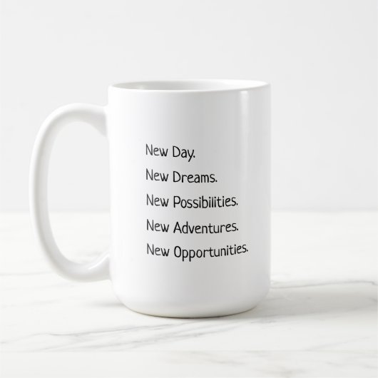 新しい感動的曜日の単語を高めやる気を起こさせるる コーヒーマグカップ (左)