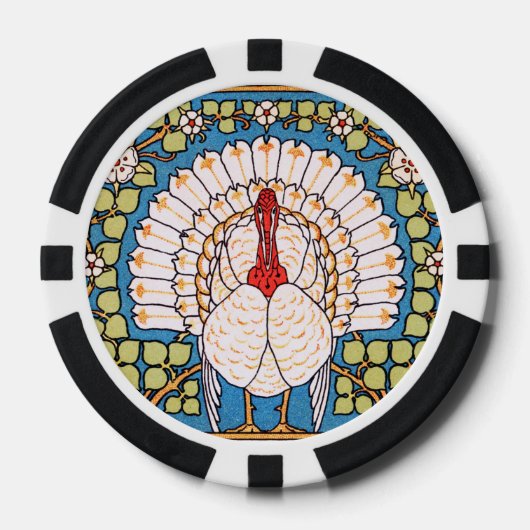 新しい感謝祭ターキーバナー ポーカーチップ (正面)