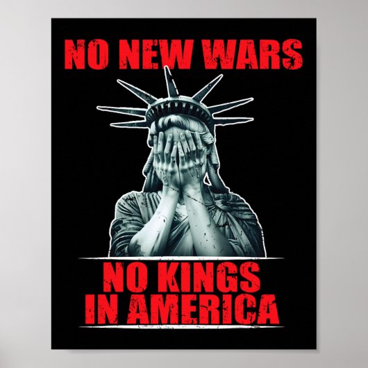 新しい戦争はしない アメリカに王はいらない 反戦活動家 ポスター (正面)