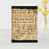 新しい戯曲-ハムレットの挨拶状 カード (黄色い花)