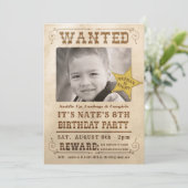 新しい指名手配ポスターカウボーイウェスタンバースデーパーティー 招待状 (スタンド正面)